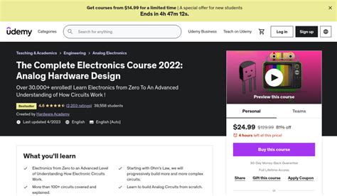 udemy electronics course|The Complete Electronics Course: Analog Hardware .